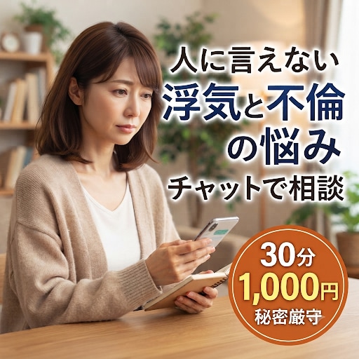 不倫・浮気の悩みを丁寧に聞きます 一人で抱え込まないで。秘密厳守で話を聞きます イメージ1