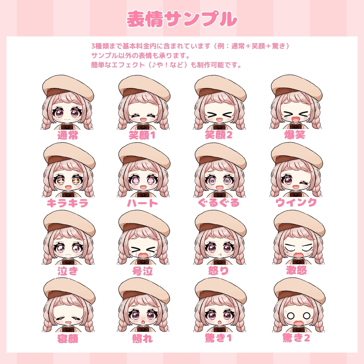 商用利用料込！可愛いミニキャラお描きします 商用利用料、二次利用料、表情3種込みの料金です イメージ5