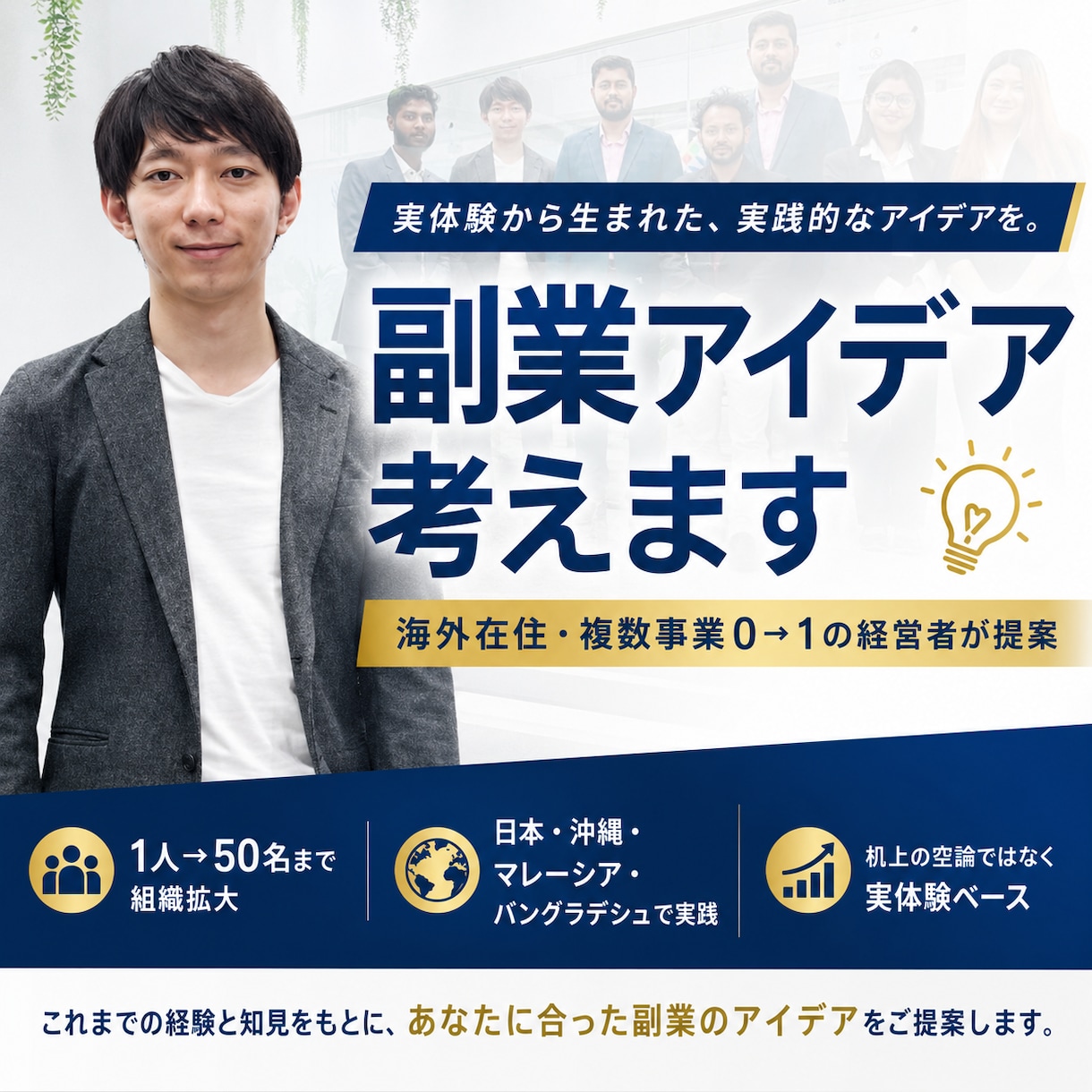 現役経営者が副業アイデアを提案します 海外在住・複数事業0→1の経営者が経験から提案 イメージ1