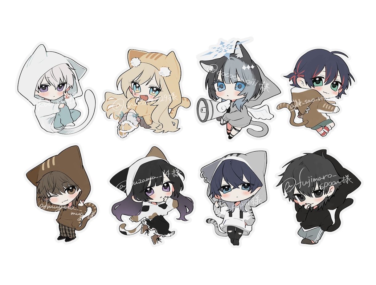 選べる等身！ゆるかわミニキャラを描きます アイコンや似顔絵、グッズ制作など用途に応じて等身を選べます！ イメージ1