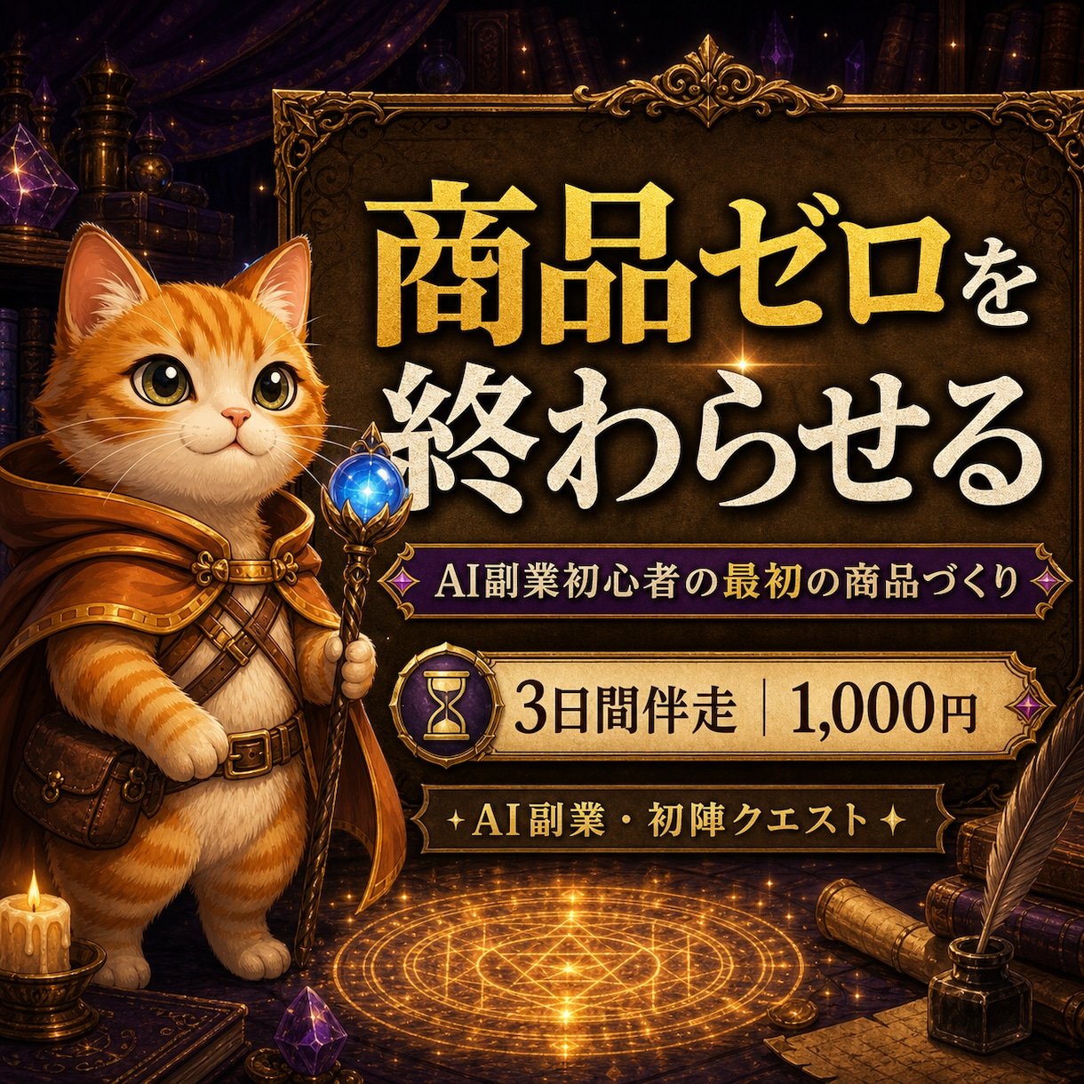 AI副業初心者の最初の商品づくりを伴走します 商品ゼロを終わらせる、初陣クエスト イメージ1
