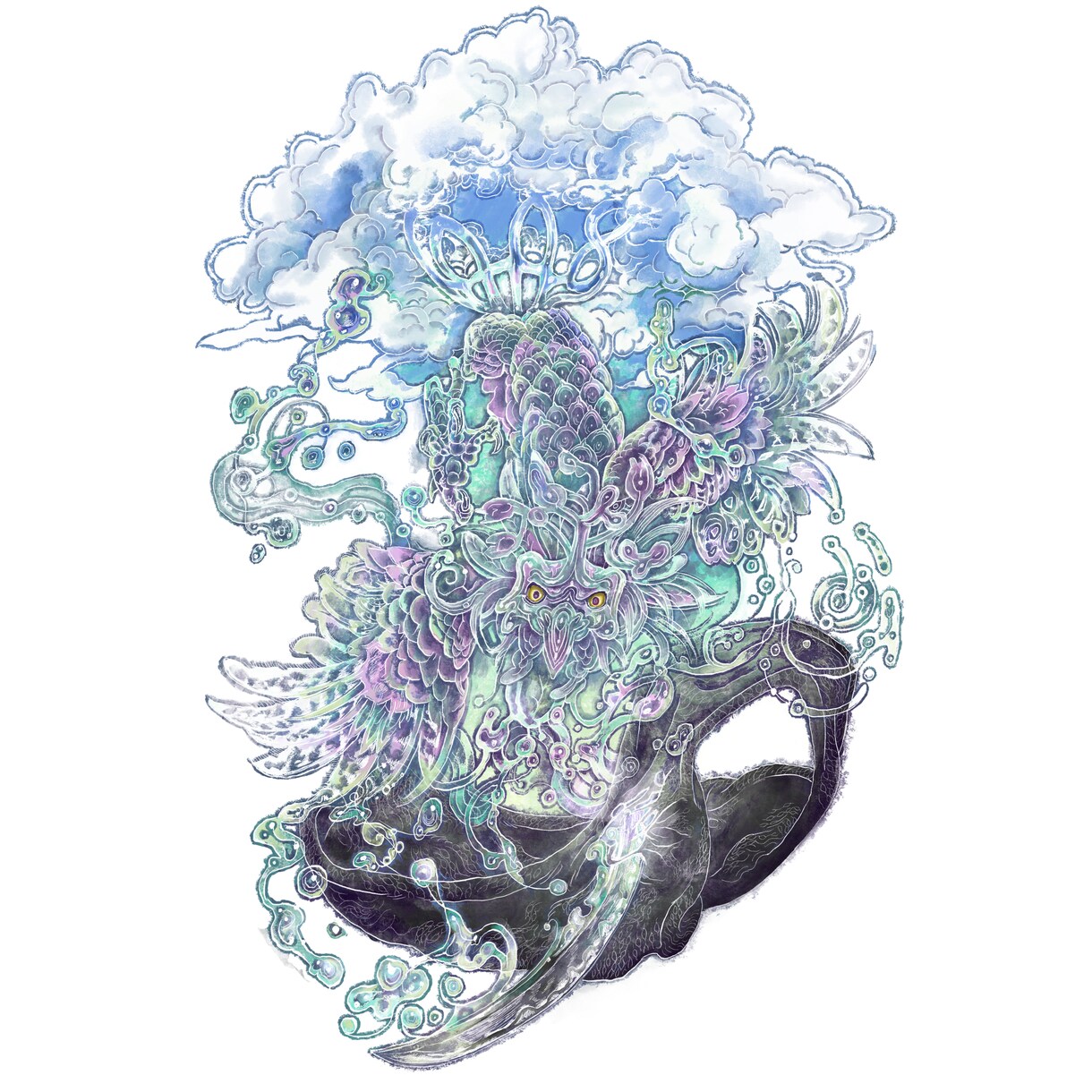 龍・神獣のイラスト作成します あなただけの幻想的で力強い龍・幻獣・守護神を描きます イメージ2