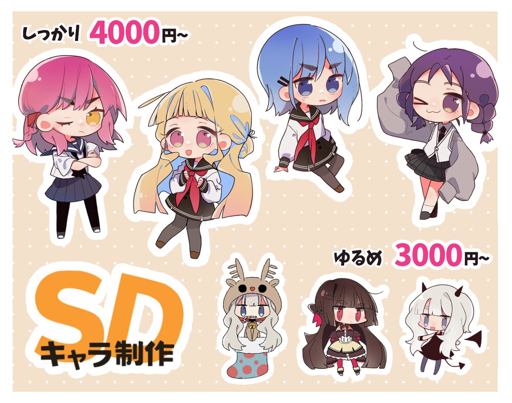 かわいいデフォルメイラスト描きます アイコン、サムネ、グッズにも最適！ イメージ3