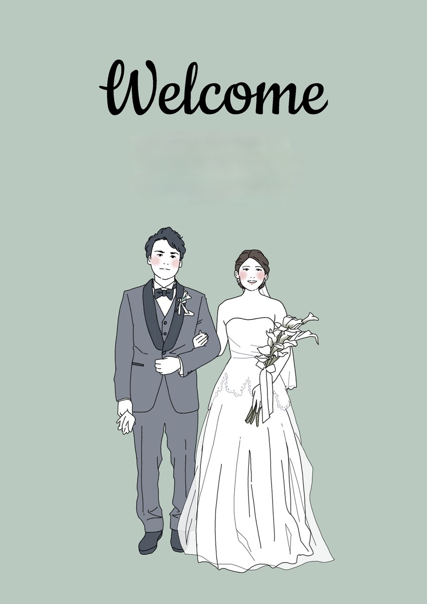 シンプルでおしゃれな似顔絵作成します 結婚式を華やかに♪お二人の写真を元にデザインします イメージ8