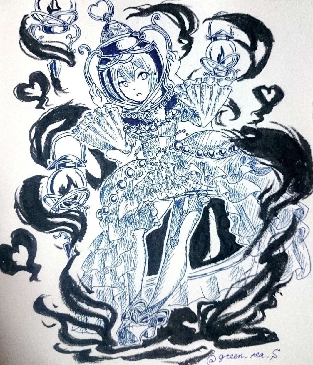 童話調の白黒絵描きます 細かな描き込みで重厚さと温かみのある絵です イメージ2