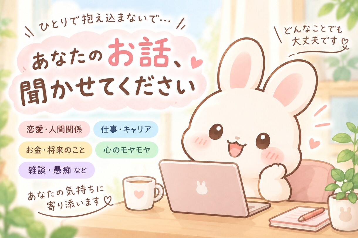 あなたのお悩み、そっと伺います 20代女性ならではの目線でお悩みをチャットにて対応いたします イメージ1