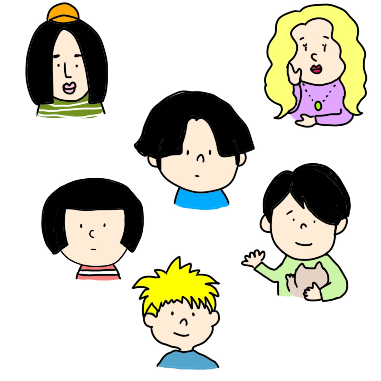 ゆるくてかわいい人を描きます アイコン、名刺、Tシャツなどに印刷してオリジナルグッズに！ イメージ1