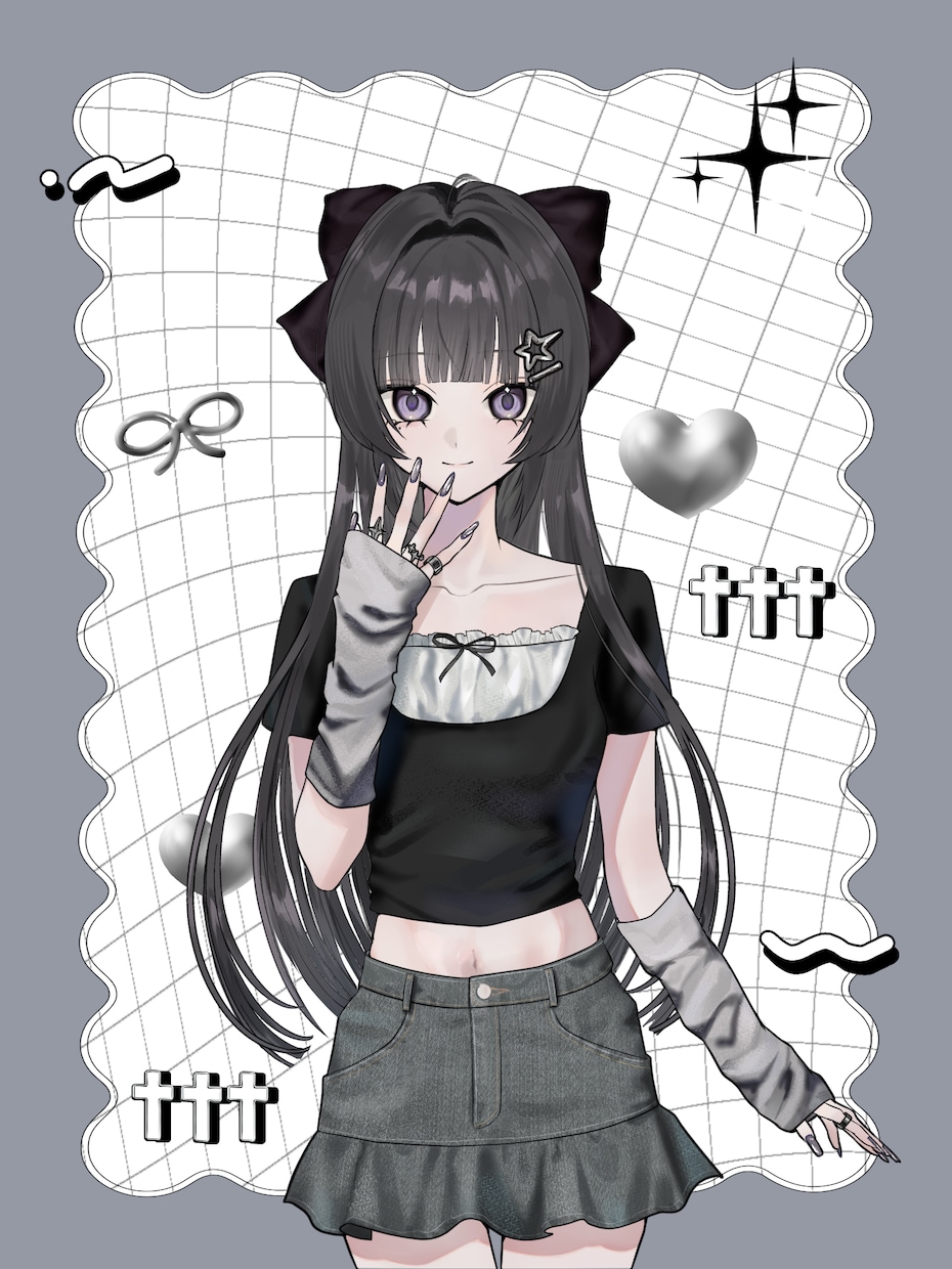 Y2K風量産イラストお描きします あなたのお好きな髪型でお描きします！！ イメージ1