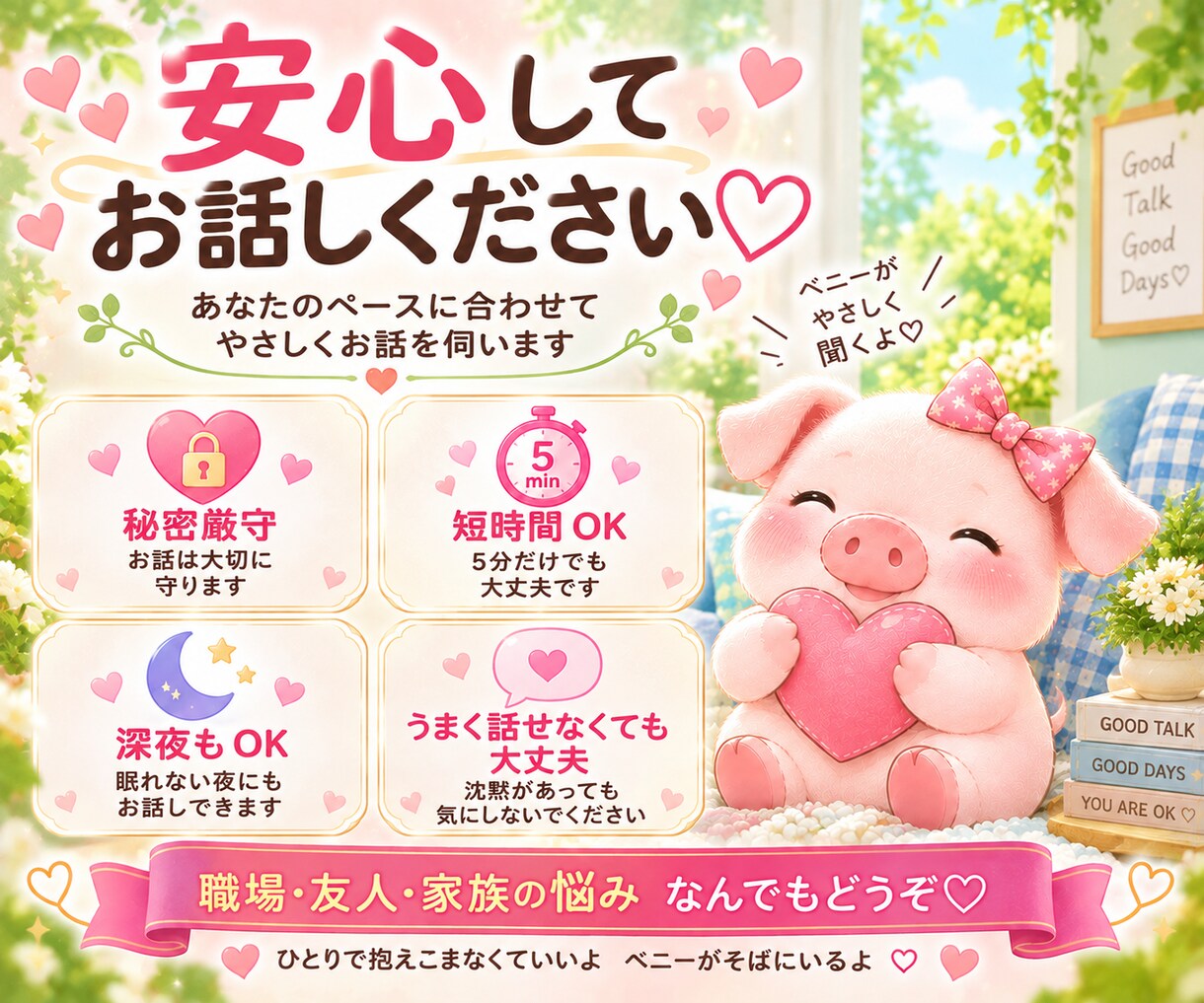 職場・友達・家族…しんどい人間関係のお話聞きします 【こんなことで悩む私がおかしい？】と思わなくて大丈夫 イメージ3