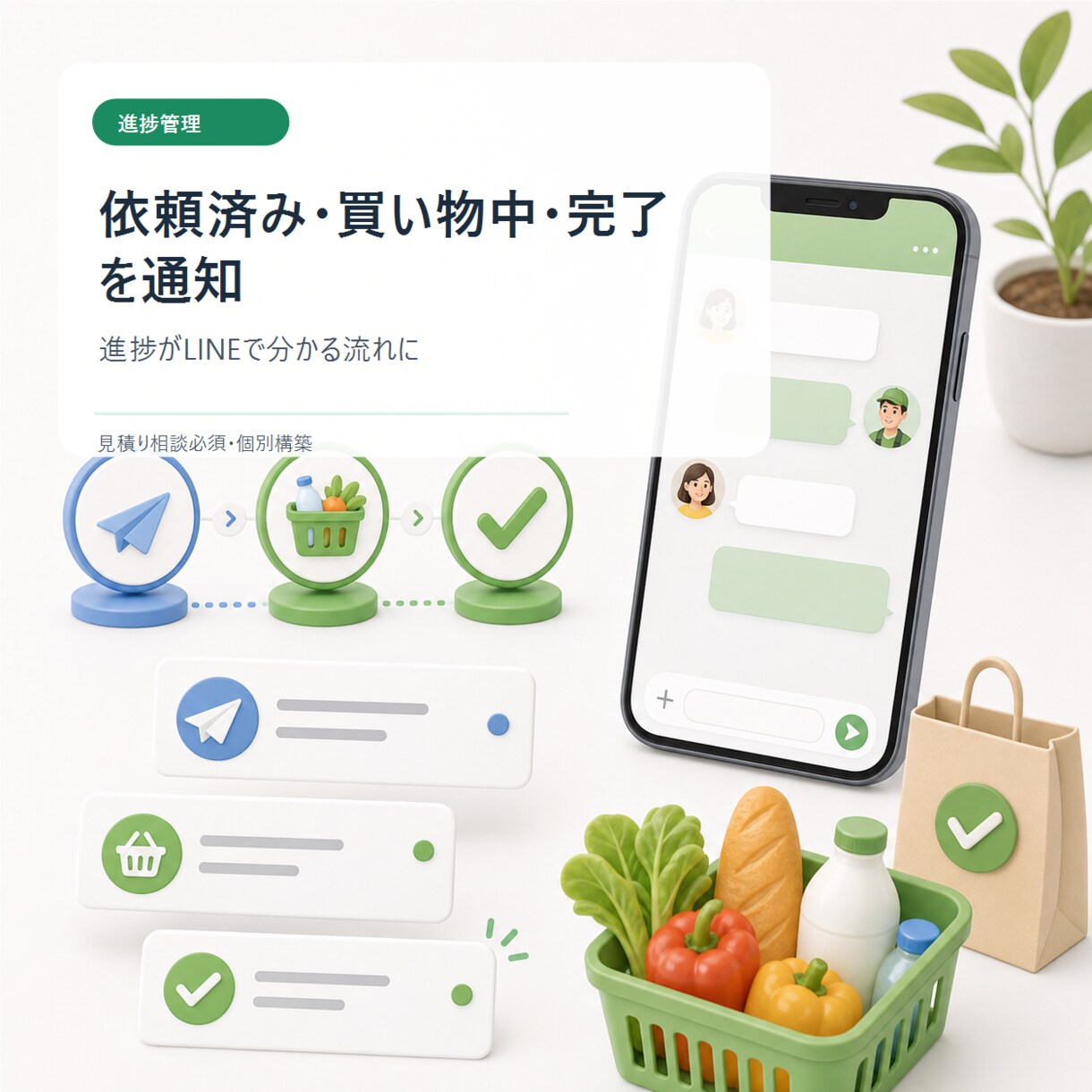 買い物代行LINEアプリ作ります 依頼受付から精算までLINE化 イメージ5