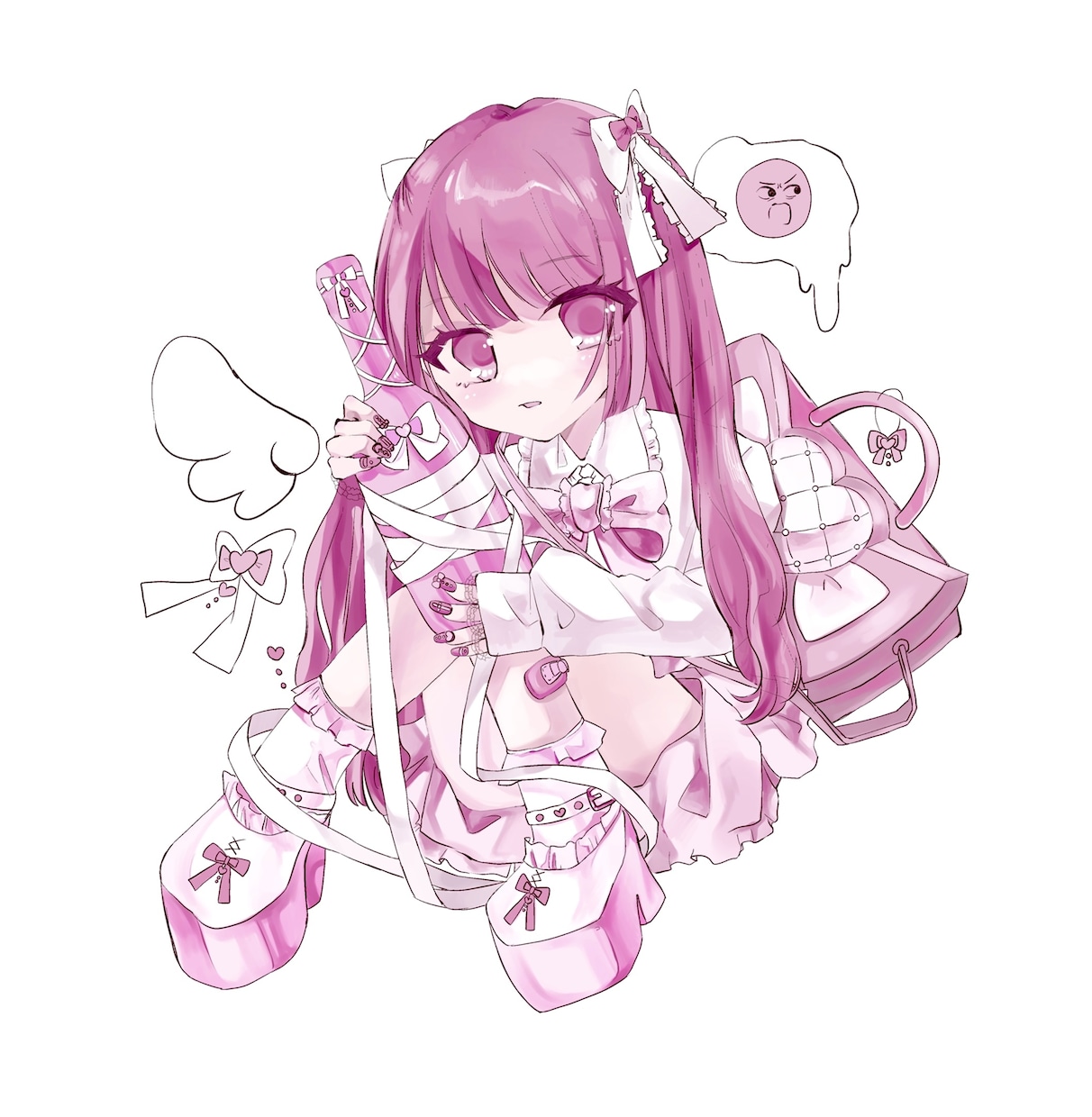 可愛い女の子を描きます ピンク系青系、可愛い女の子や、可愛い服装を求める方へ イメージ1