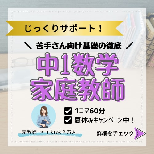元教師が中1数学の基礎定着を優しくサポートします 「分からない」に寄り添うマンツーマン指導！さかのぼり学習対応 イメージ1