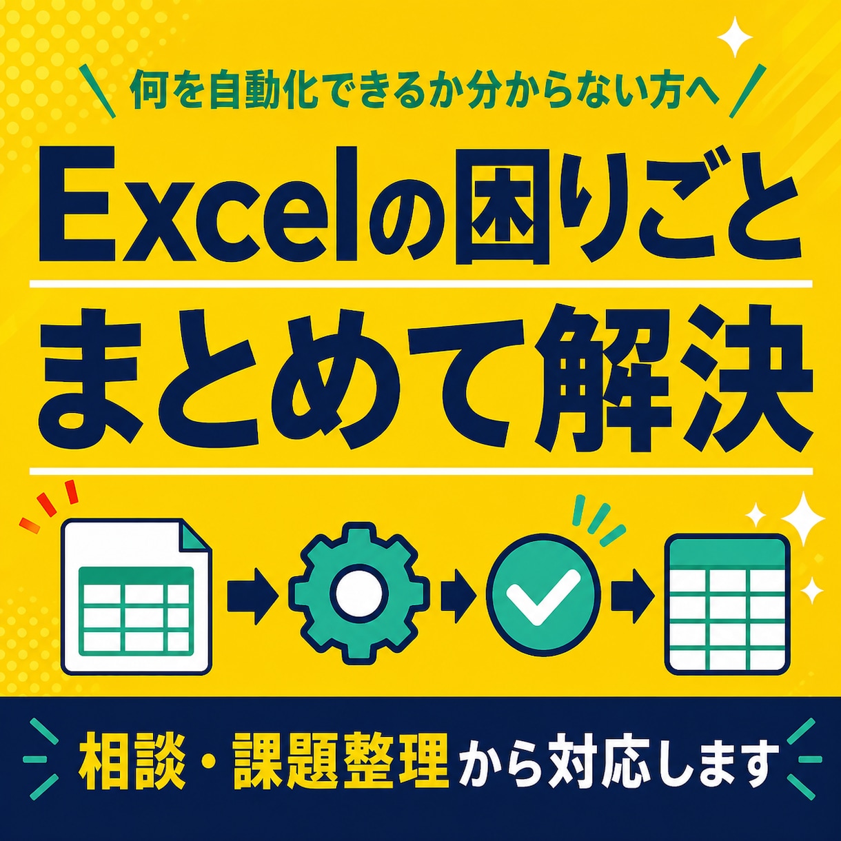 Excelの困りごとを整理して業務改善を提案します 「何を自動化すればいいか分からない」段階から対応します イメージ1