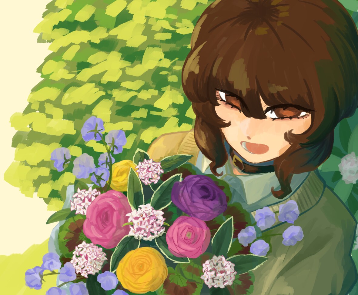 人物の魅力が伝わる絵の具調の一枚絵お描きします 歌ってみたや活動者様の記念イラストなどに！ イメージ1