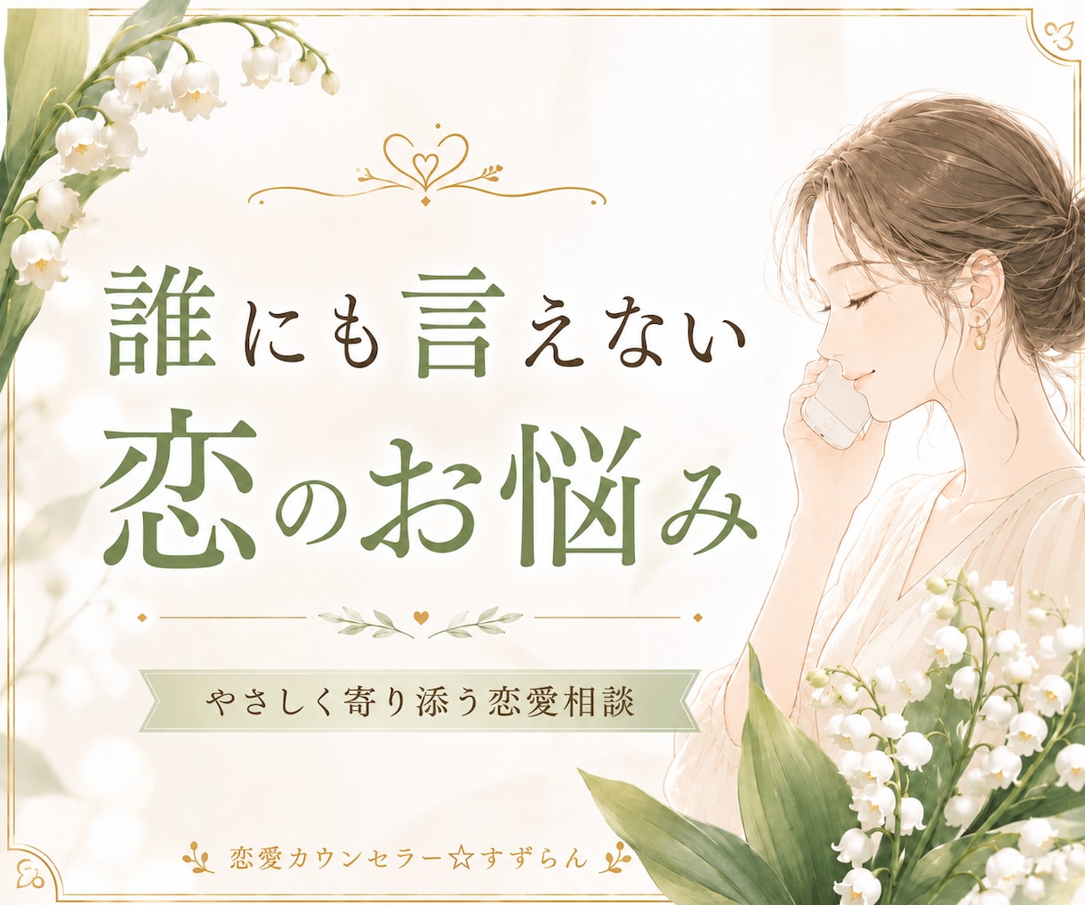 誰にも言えない恋のお悩みを優しくお聞きします 恋愛相談10年。否定せず、心と状況を一緒に整理します イメージ2