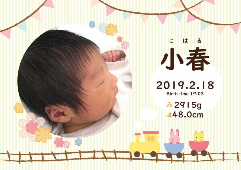 写真入り赤ちゃんポスターデータ作成します かわいい赤ちゃんのお誕生記念に！データでのお渡しで手軽です♪ イメージ1