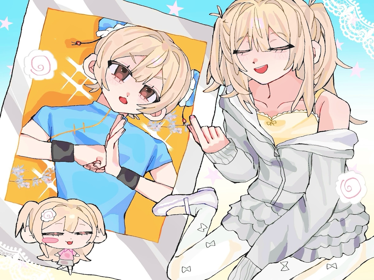 最短3日:SNS用のアイコンや1枚絵を作成します 可愛らしい女の子、衣装デザインが得意です！ イメージ2
