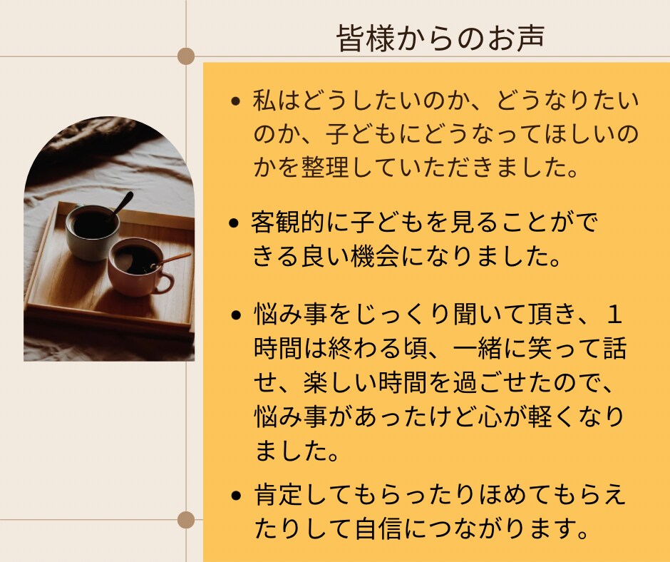 人間関係お悩みお聴きします 本当の自分を知って円滑に/人間関係/子育て/不登校/親子関係 イメージ10