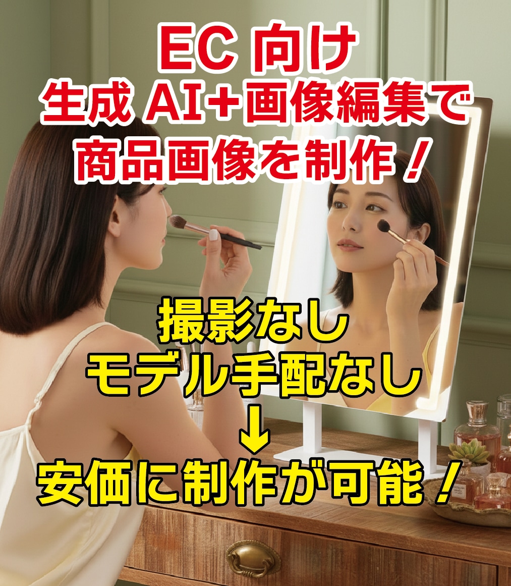 撮影なし、モデル手配なしで商品画像お作りします 撮影に伴うコストを削減いたします イメージ1