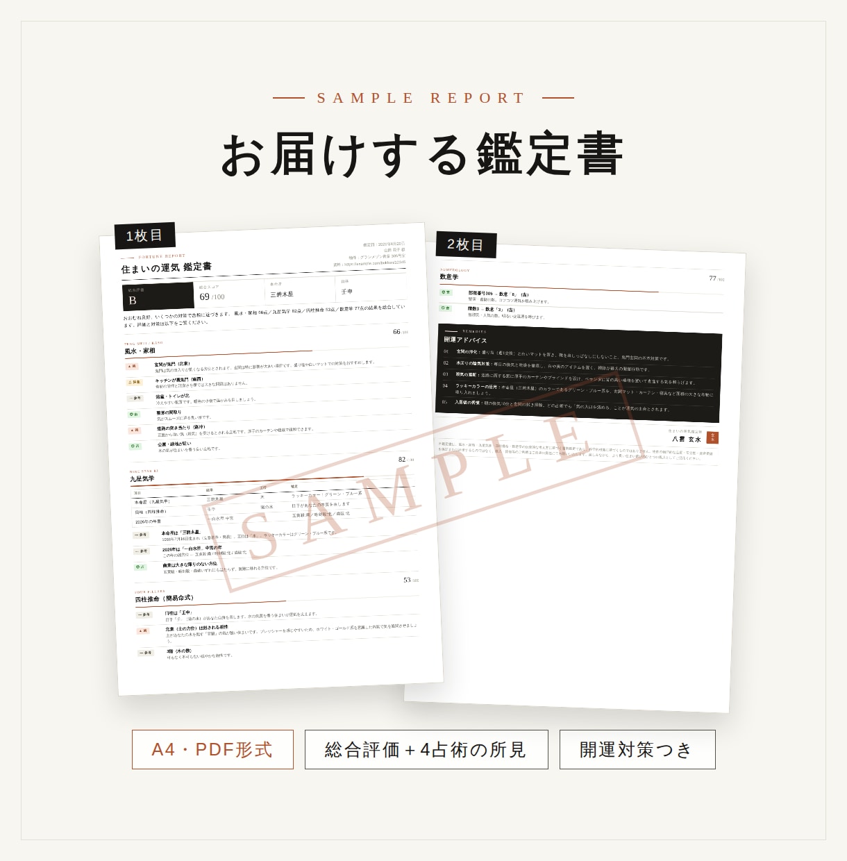 風水×気学×四柱推命で住まいの運気鑑定します 不動産のプロ×4占術。開運対策つき鑑定書PDFをお届け イメージ2