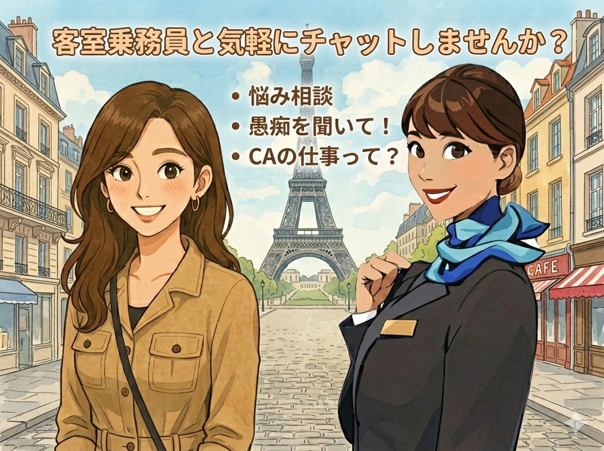 20分集中チャット✈️客室乗務員がお話を聞きます 「CAと話してみたい」を叶えます！ イメージ1