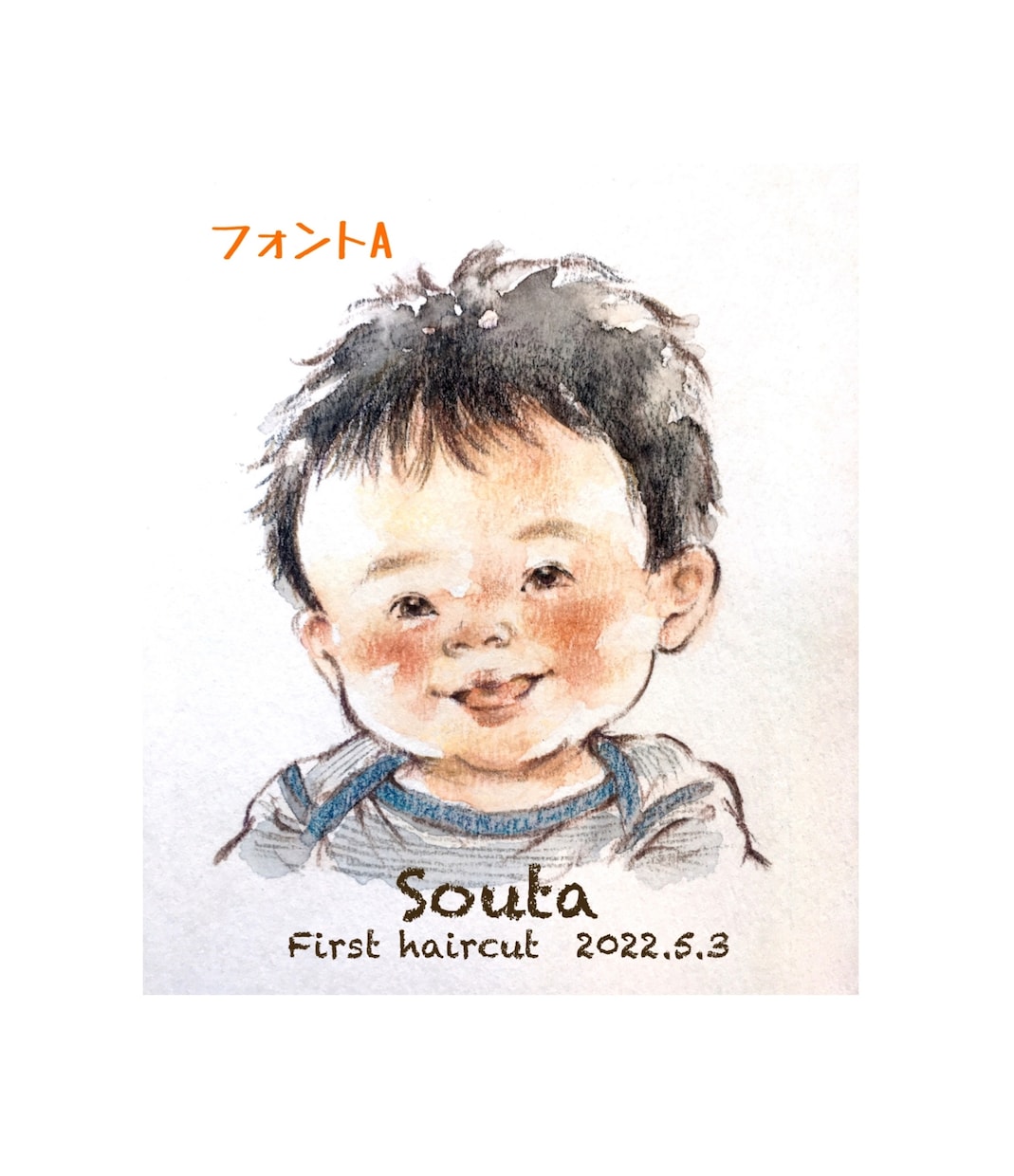 ファーストカット用の似顔絵をお描きします ファーストカットやハーフバースデー、お誕生日の記念に✩ イメージ3