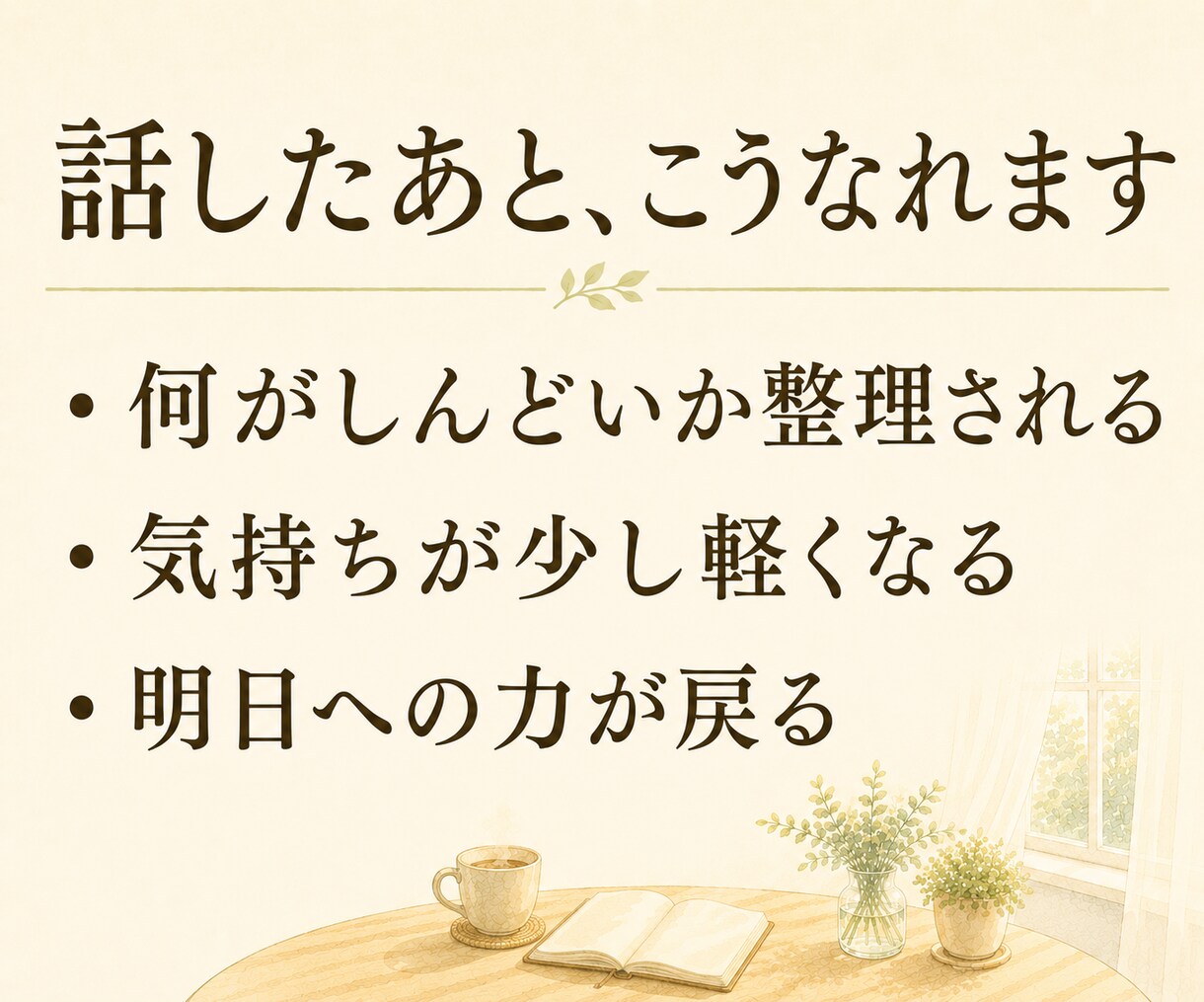 仕事・職場の悩み、否定せず癒し声で聴きます 働く繊細さんへ。しんどい気持ちを受け止めます イメージ3