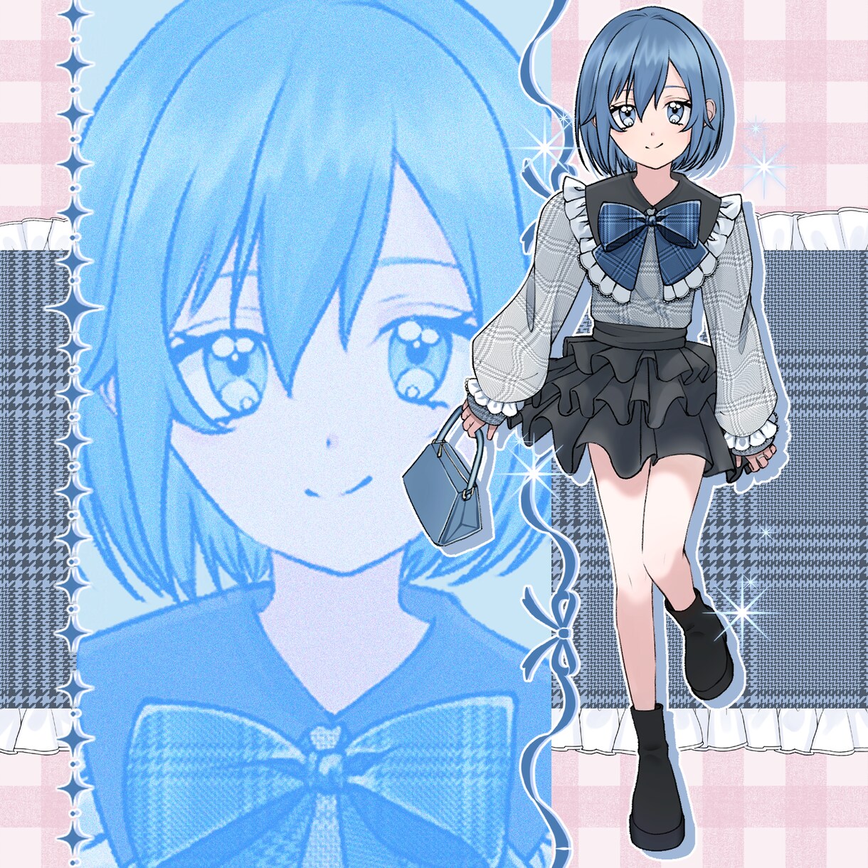ふわっと甘可愛い正方形イラストを制作致します ♡SNS使用、商標利用OK！お気軽にお問い合わせください⟡ イメージ2