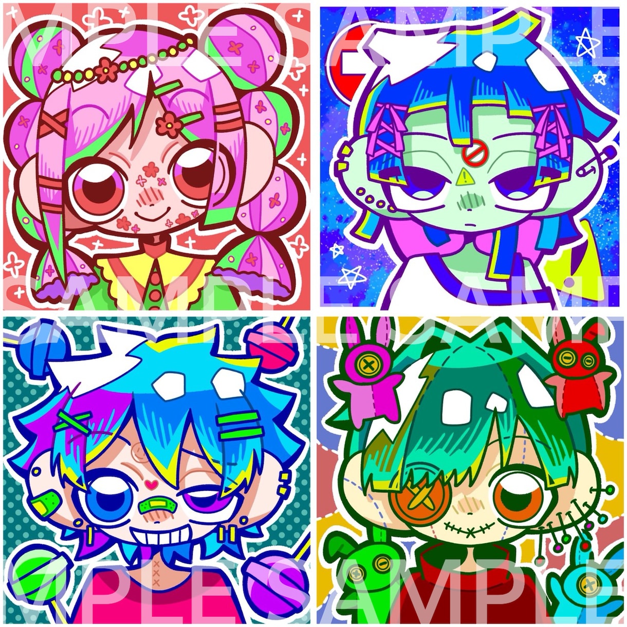 目を引く！ポップなデフォルメアイコン描きます カラフルでSNSアイコンに映えます！ イメージ5