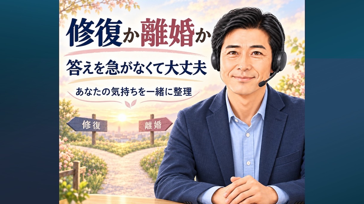 不倫された苦しみと離婚の迷いを経験者がお聴きします 疑い・証拠・離婚決断の孤独を否定せず受け止めます イメージ4