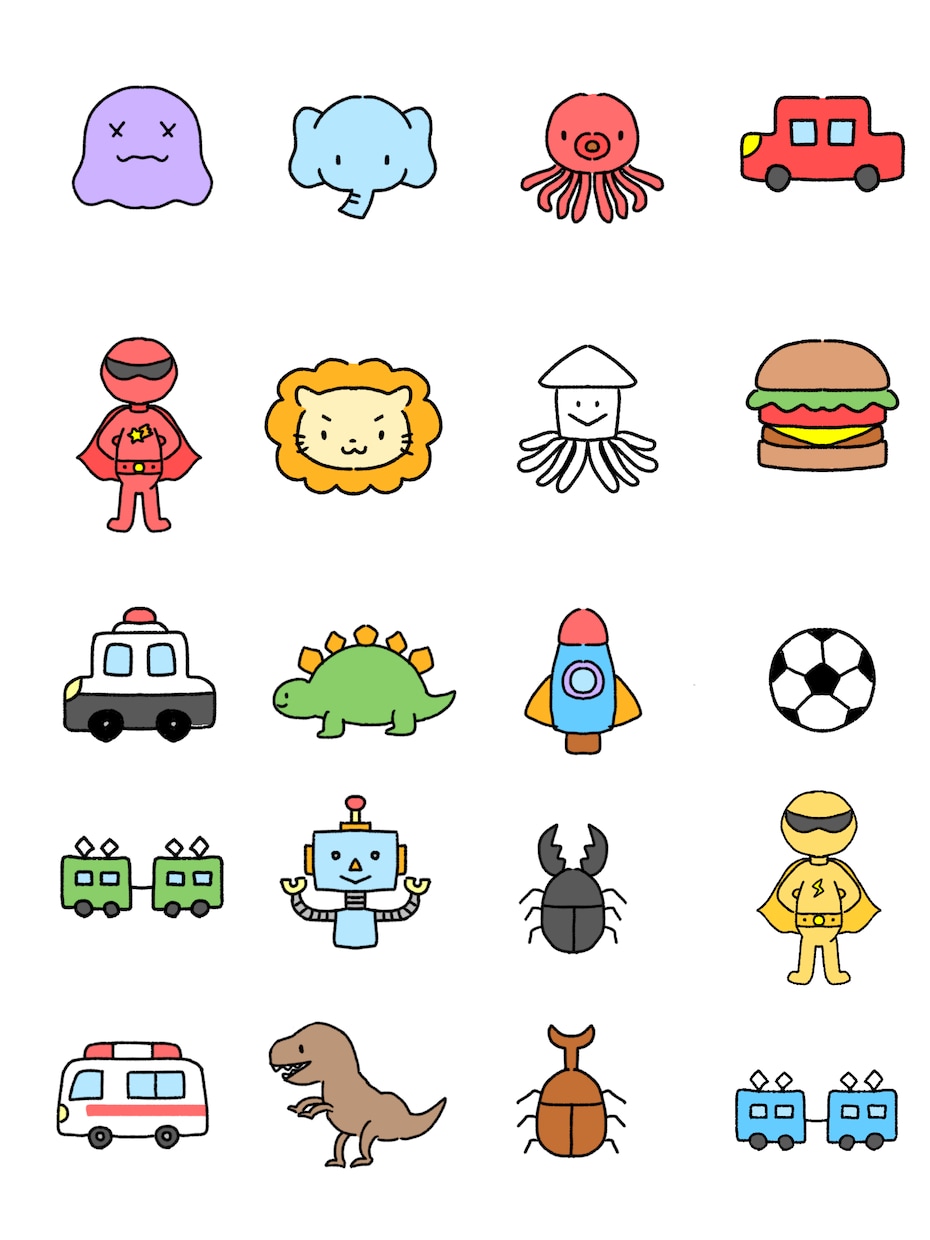 お子さま向けのイラスト（動作・もの）を描きます お子さま専用の絵カード・知育教材に使えるイラストを描きます イメージ1
