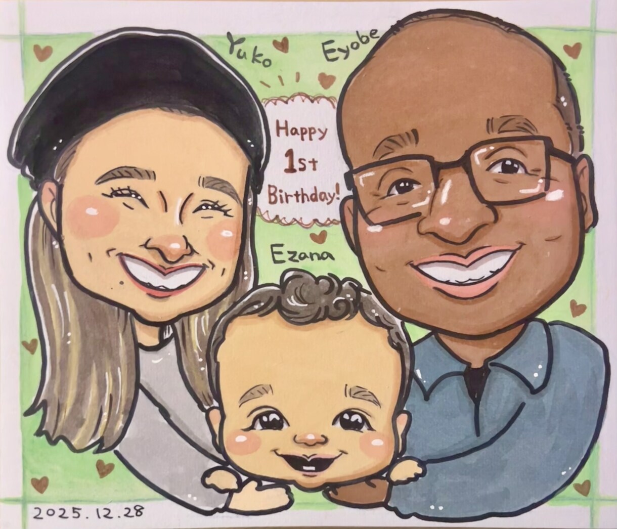 小色紙⭐︎くっきりカラフル手書き似顔絵描きます 文字入れ、メッセージ、服装変更は無料！ イメージ1