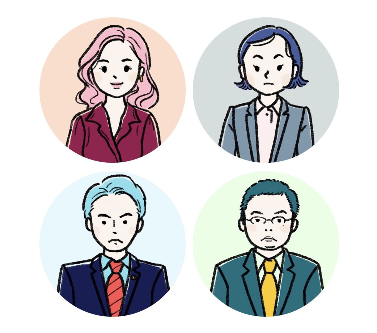 あなたの魅力を活かす☆シンプルな似顔絵 描きます 作者は美大卒／ご自身のSNS、ビジネス、ご友人への贈り物に！ イメージ1