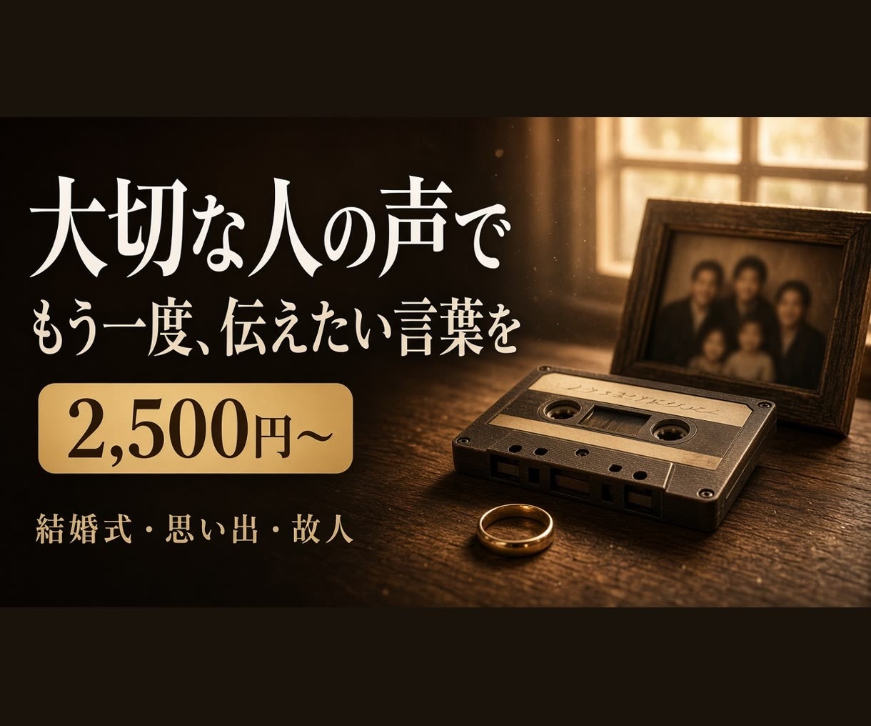 あなたや大切な人の声でメッセージを作ります 故人の思い出・結婚式に。録音から紡ぐ声の贈り物 イメージ1