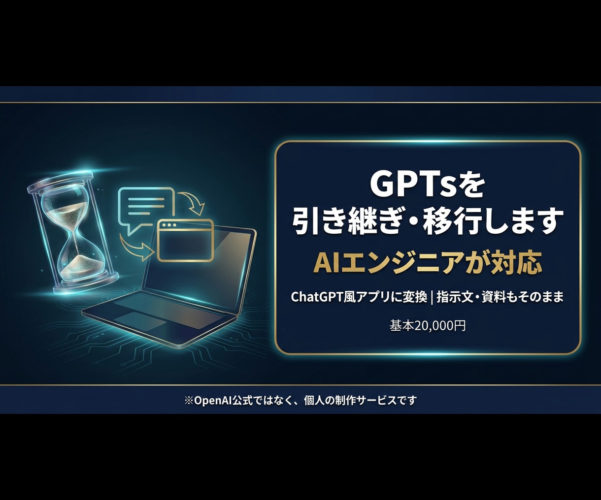 AIエンジニアがGPTsを引き継ぎ移行します ChatGPT風アプリに変換。指示文・資料もそのまま イメージ1