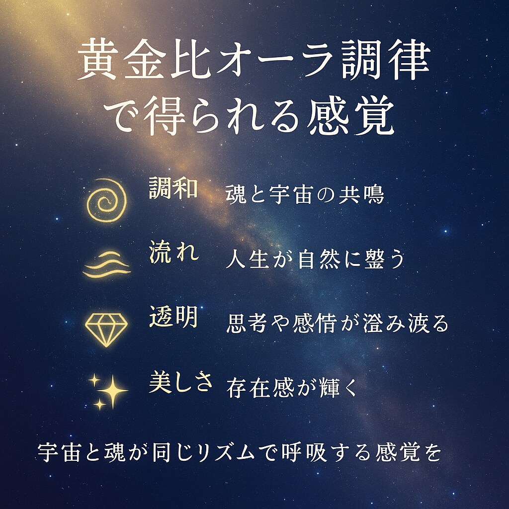 黄金比オーラ調律宇宙を重ね人生の調和と魂を整えます 宇宙の黄金比と調和し魂と人生の螺旋を整える特別なオーラ調律 イメージ3