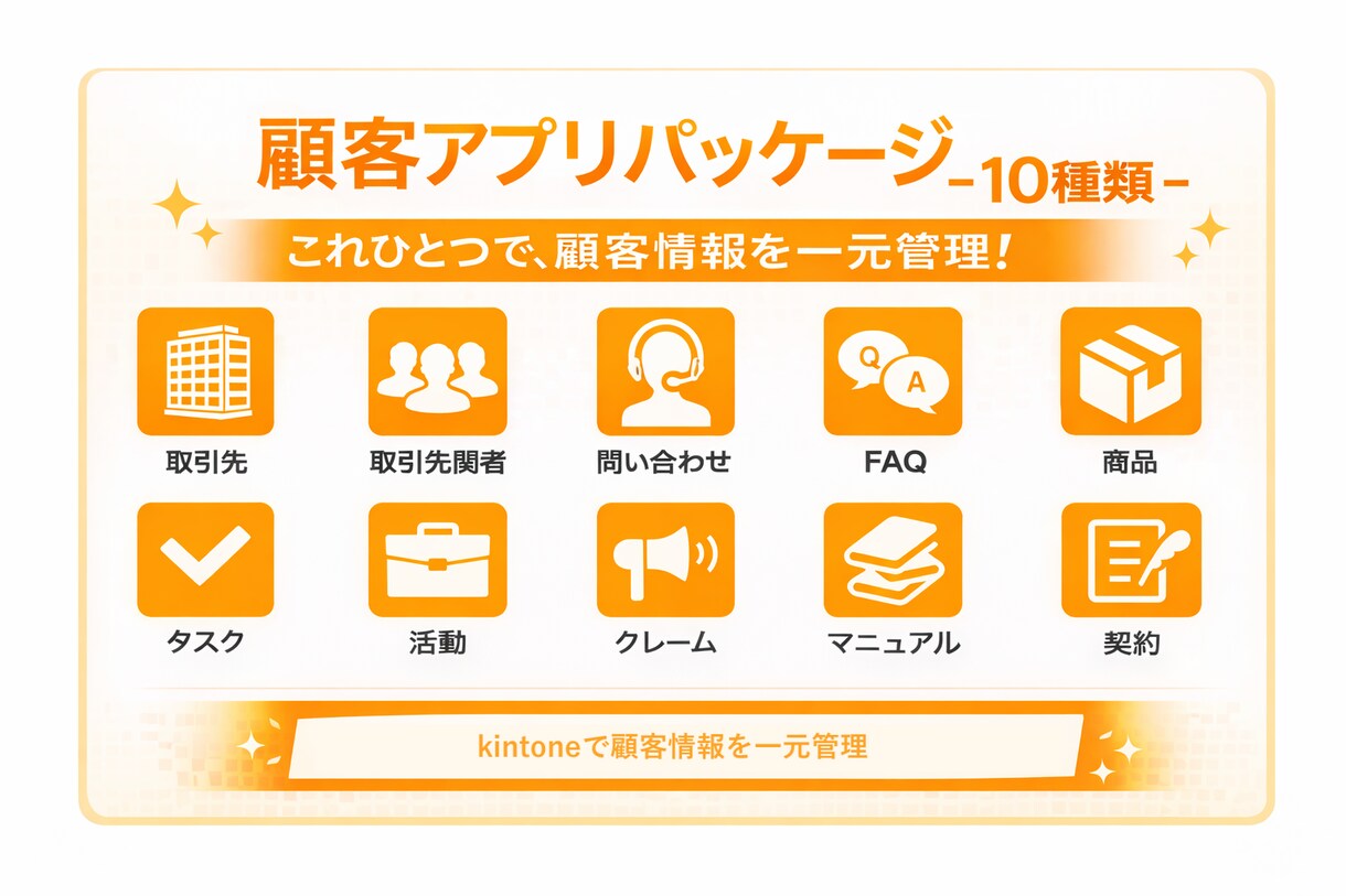 最安｜kintoneで顧客管理アプリを作成します 【最短即日納品】顧客管理に必要なアプリを作成します。 イメージ1