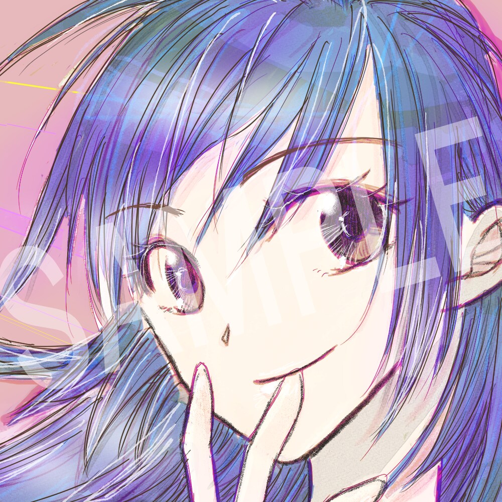 SNSで使える華やかで可愛いアイコンを描きます 透明感と華やかさのある、目を惹くイラストはいかがですか？ イメージ1
