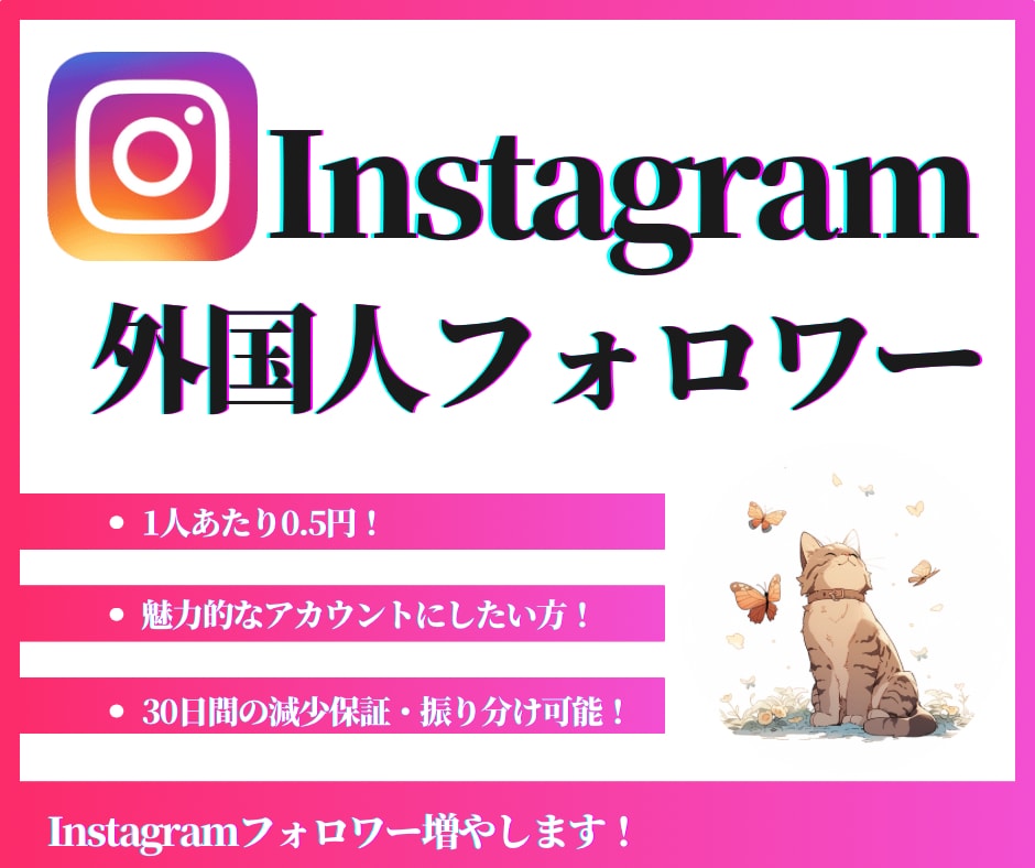 インスタ 外国人フォロワー3000人増やします 30日減少保証☁️迅速・丁寧☁️Instagram☁️海外 イメージ1