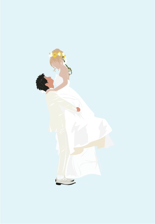 淡い雰囲気の似顔絵描いています wedding、お子様や家族との思い出描きます イメージ2