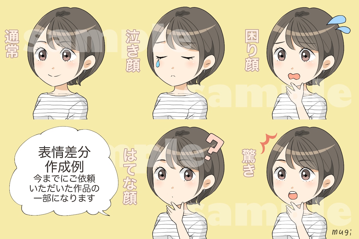 リピーター様限定・表情差分を作成いたします 作成済ちびキャラの表情差分をご希望の方に！ イメージ4