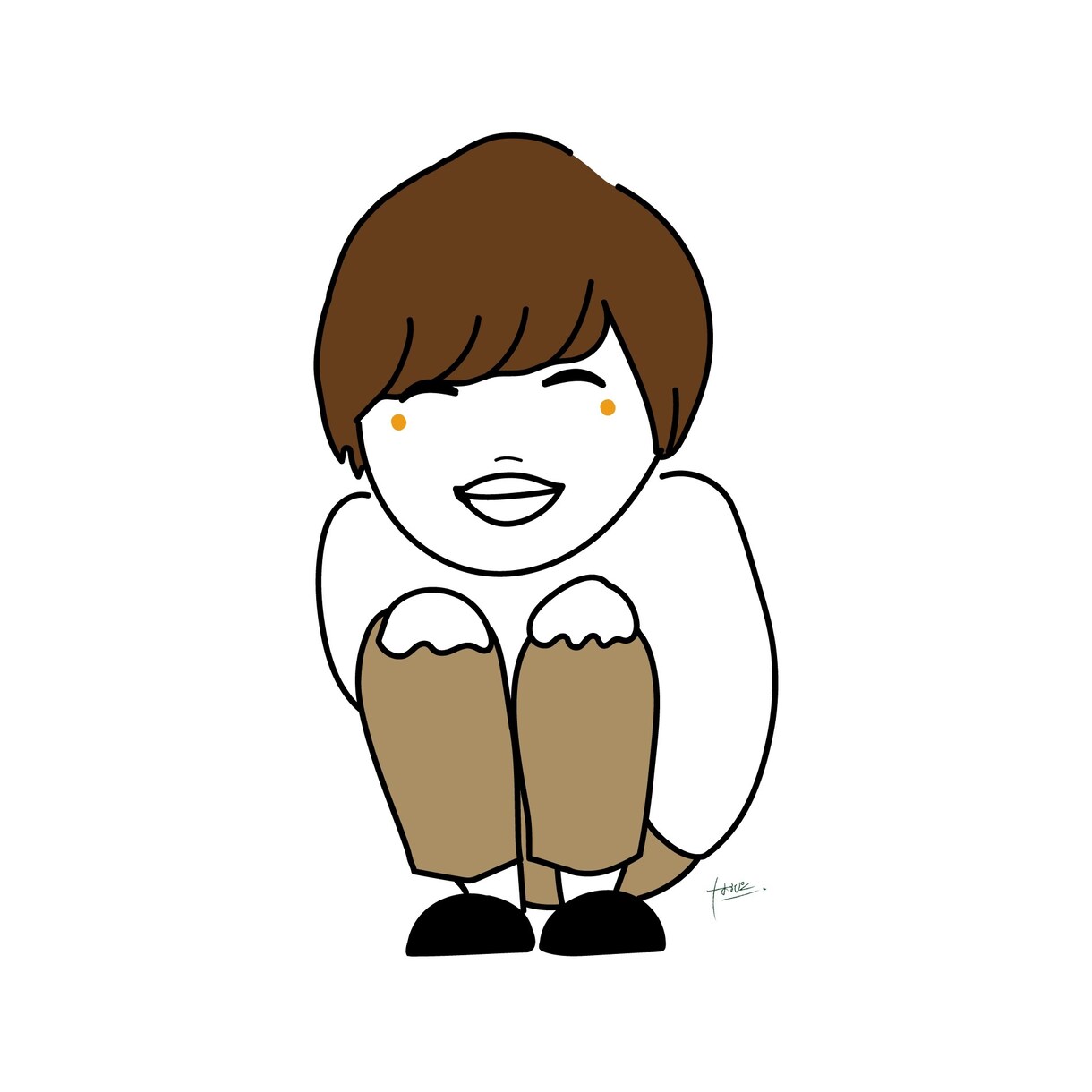 似顔絵アイコン“しゃがみにんげん”つくります 親しみやすく、愛されやすく、あなたをデフォルメしちゃいます！ イメージ5