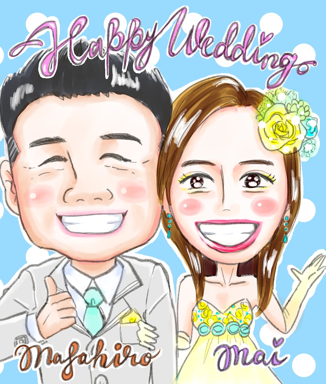 心を込めて！ポップで温かい似顔絵を描きます 写真と違う、素敵な思い出の残し方をお探しの方へ イメージ2