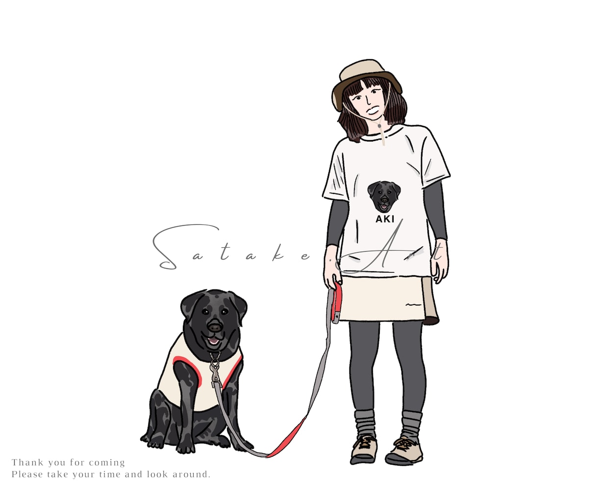 犬好きさんへ！愛犬との思い出をイラストにします ワンちゃんとの思い出を家族写真のように描きます！ イメージ6