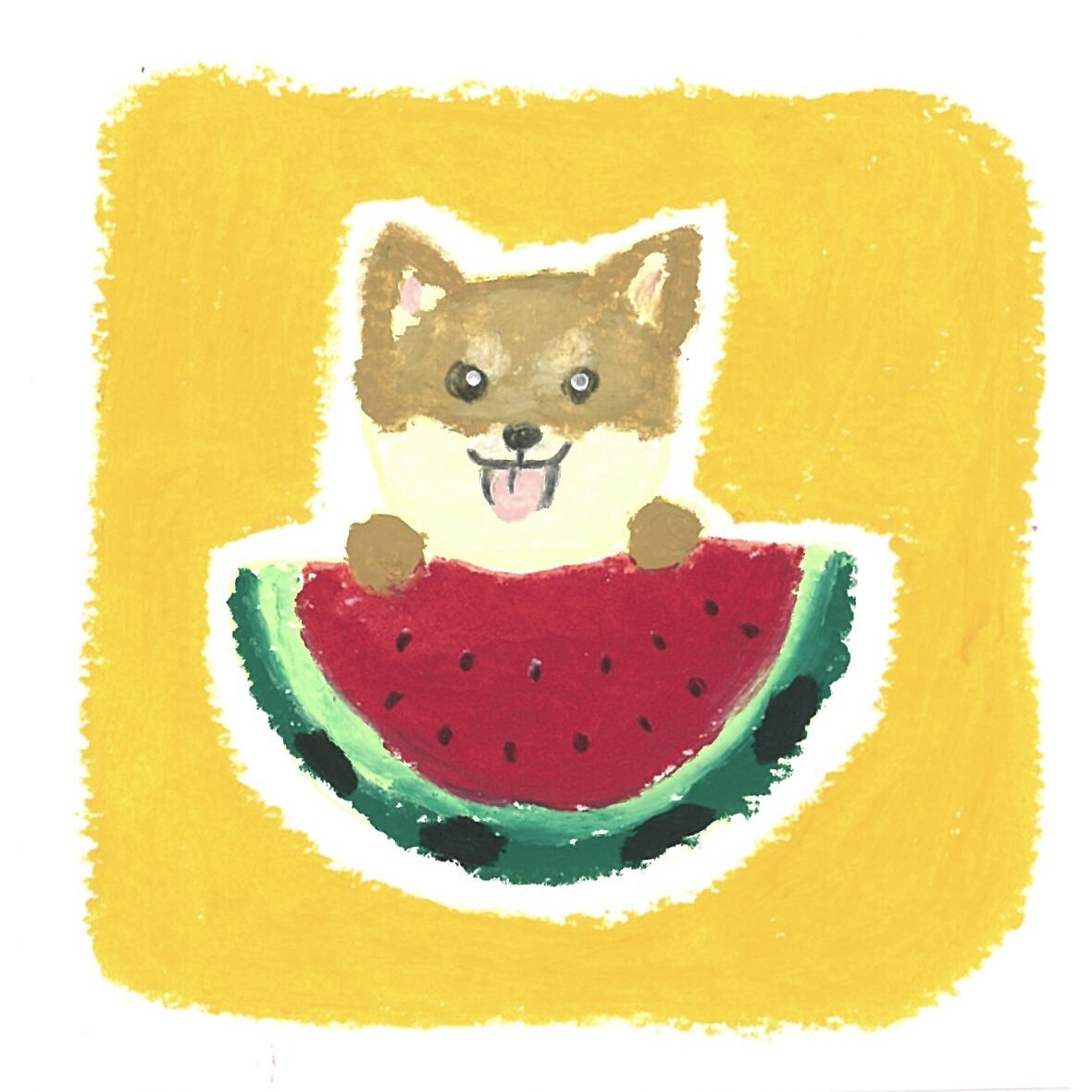 オイルパステルでポップなわんこのイラストを描きます ポップでカラフルなわんこイラストをインテリアの一部に イメージ5