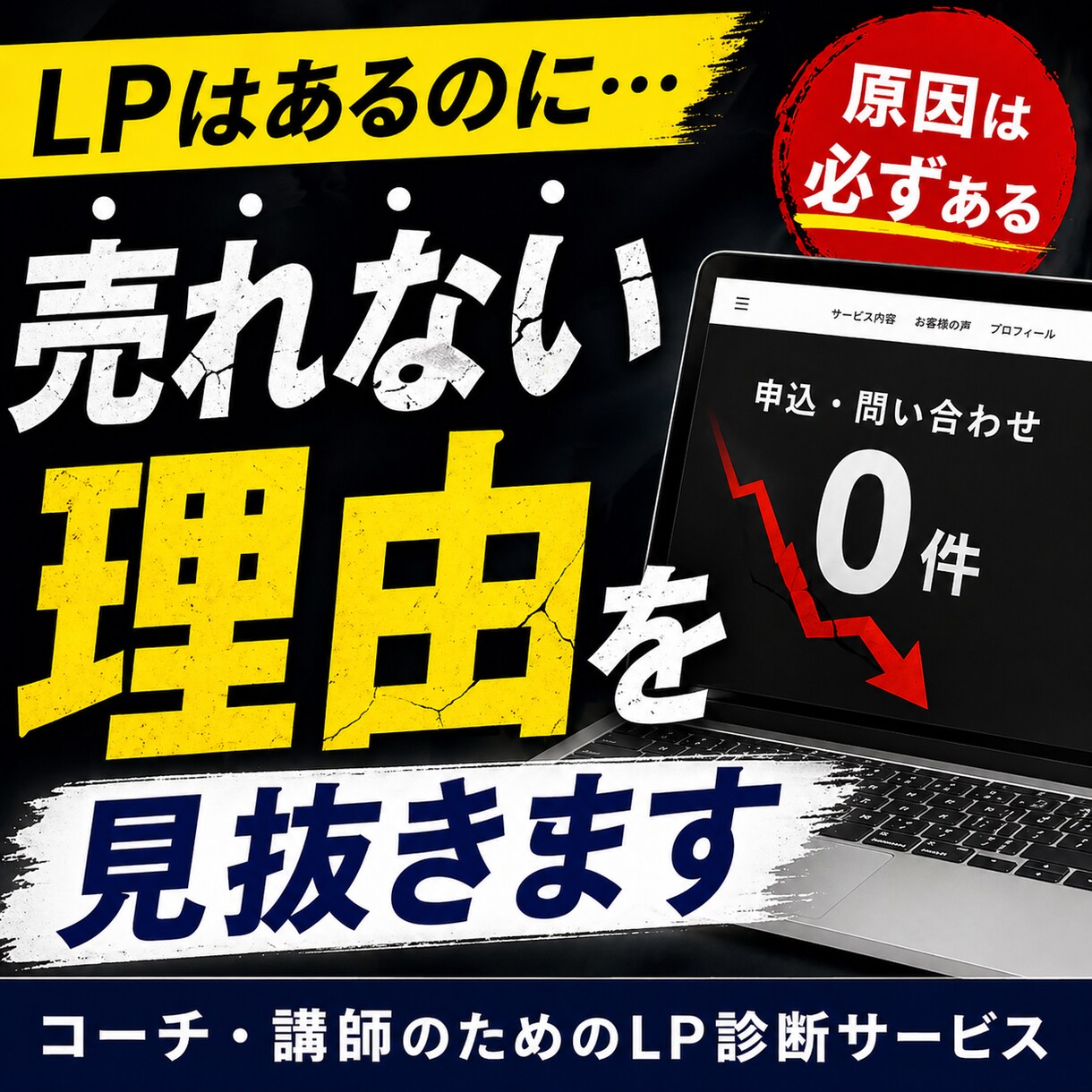 LPあるのに申込ゼロ・・・の原因を特定します 売れない理由を明確化し、申込が増える導線に改善します イメージ1