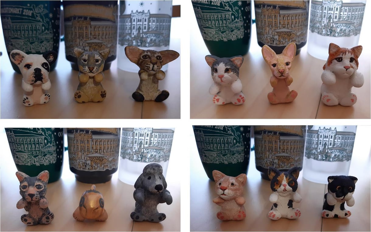 ミニチュアペットを粘土で作ります 可愛いペットがミニチュアに！グラスにも引っかかります！ イメージ3
