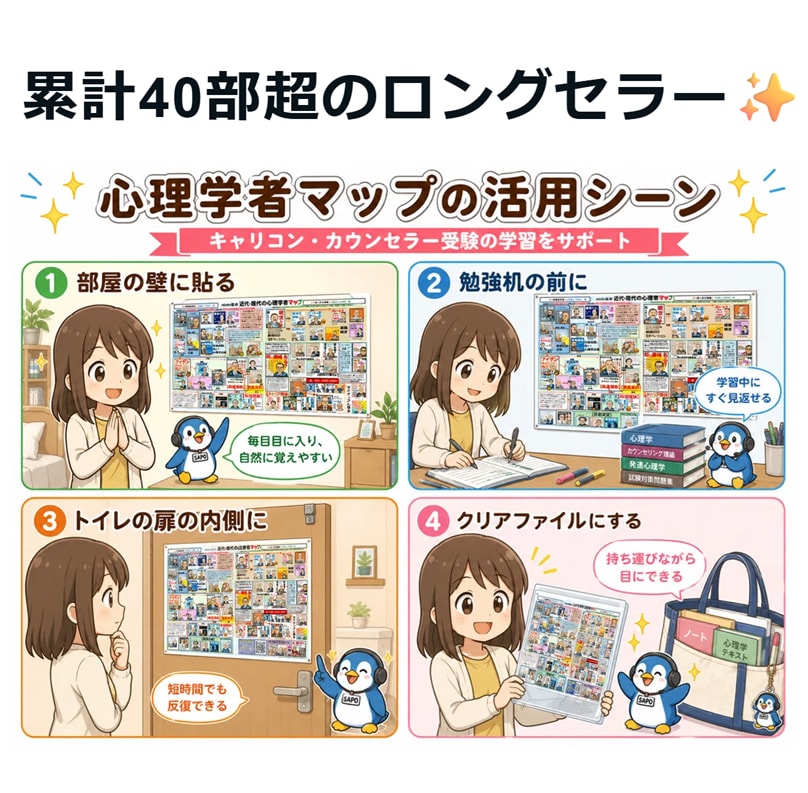ロープレ実力アップ！あなたの特性別に実技指導します キャリコン｜顔で覚える心理学者マップ付｜第31回で8名を支援 イメージ1