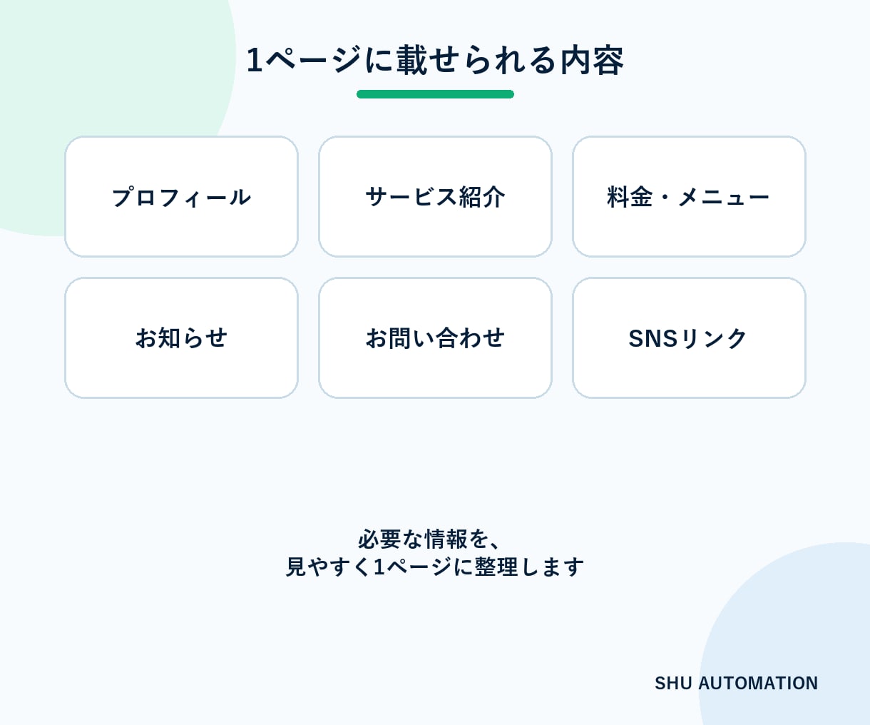 個人事業主向けに1ページHPを制作します SNS・プロフィール・問い合わせを見やすく整理 イメージ2