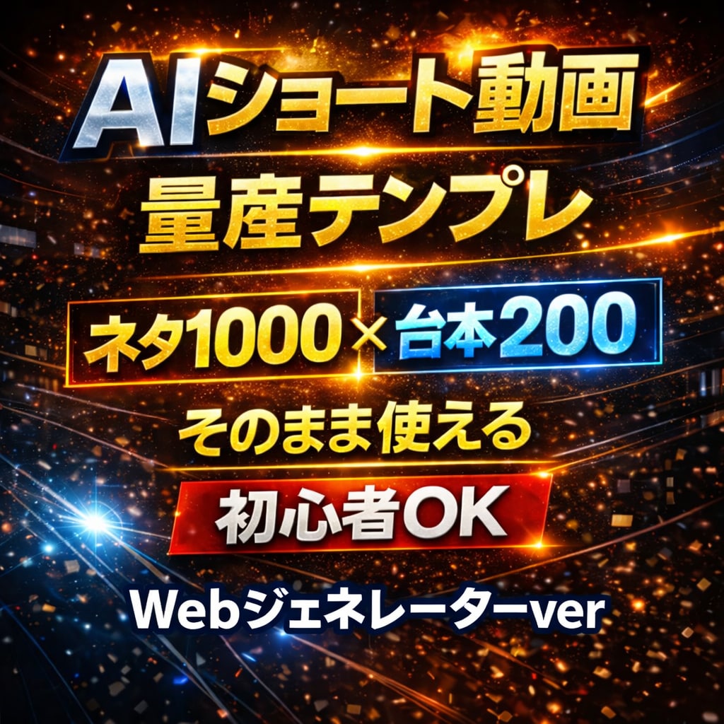 AIショート動画ジェネレーター＋テンプレ提供します 初心者でも迷わずAIショート動画を量産できる設計 イメージ1